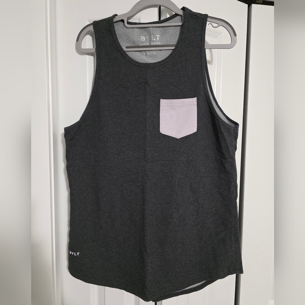 Black Tank Top with Gray Pocket
